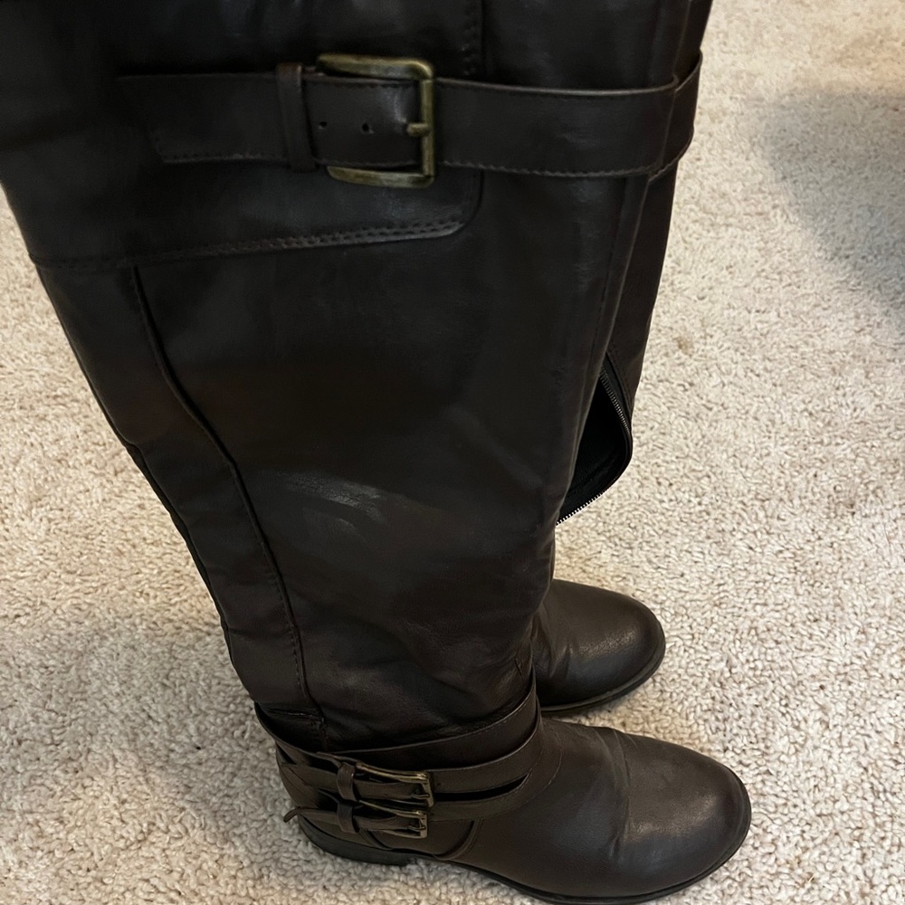 Brown riding boots